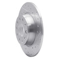 R1 Concepts Brake Rotor Drilled and Slotted Silver Fits Dodge Stealth