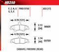 Hawk 98-02 Chevrolet Camaro SS/Z28 / 98-02 Pontiac Firebird Blue 9012 Race Rear Brake Pads