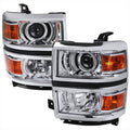 PROJECTOR HEADLIGHT WITH AMBER CORNERS- CHROME HOUSING WITH CLEAR LENS