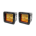 Cali Raised 2016-2023 Toyota Tacoma Led Fog Light Pod Replacements Brackets Kit - 3X2 18W Amber Pods