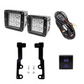 Cali Raised 2022+ Toyota Tundra Low Profile Ditch Light Brackets Kit - 2 3X2 18W Led Pods