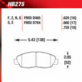 Hawk 93-02 Honda Accord / 96-05 Honda Civic HT-10 Race Front Brake Pads