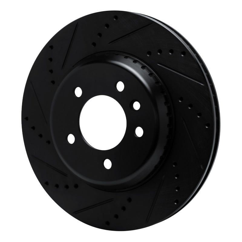 R1 20-25 Land Rover Defender 110 Rear Left Drilled & Slotted Black Brake Rotor
