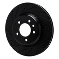 R1 20-25 Land Rover Defender 110 Rear Left Drilled & Slotted Black Brake Rotor