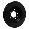 R1 20-25 Land Rover Defender 110 Rear Left Drilled & Slotted Black Brake Rotor