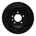 R1 20-25 Land Rover Defender 110 Rear Left Drilled & Slotted Black Brake Rotor