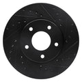R1 97-03 Jaguar Vanden Plas Front Right Drilled & Slotted Black Brake Rotor