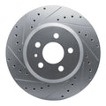 R1 17-25 Tesla Model 3 Front Left Drilled & Slotted Silver Brake Rotor
