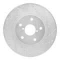R1 -24 Subaru Forester Front Right Drilled & Slotted Black Brake Rotor
