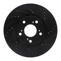 R1 14-20 Acura RLX Front Right Drilled & Slotted Black Brake Rotor