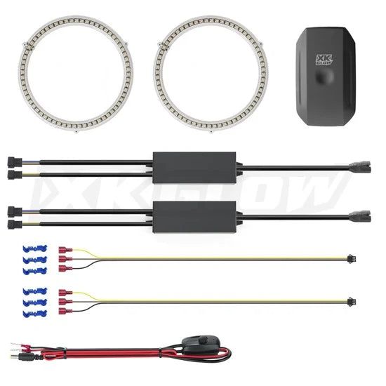 XK Glow 2x100mm - RGB Switchback Halo Million Color XKCHROME Smartphone App Controlled Kit