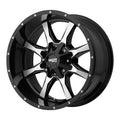 MO970 16x8 6x135.00/6x139.70 GLOSS BLACK W/ MACHINED FACE (0 mm)