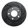 R1 90-97 Audi V8 Quattro Front Right Drilled & Slotted Black Brake Rotor