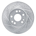 R1 91-99 Mercedes-Benz S350 Front Left Drilled & Slotted Silver Brake Rotor
