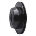R1 00-14 Cadillac Escalade ESV Rear Right Drilled & Slotted Black Brake Rotor
