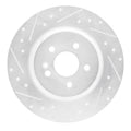 R1 00-05 Mercedes-Benz ML430 Rear Left Drilled & Slotted Silver Brake Rotor