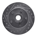 R1 86-92 Ford Explorer Front Left Drilled & Slotted Silver Brake Rotor