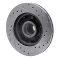 R1 86-92 Ford Explorer Front Left Drilled & Slotted Silver Brake Rotor