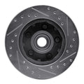 R1 86-92 Ford Explorer Front Left Drilled & Slotted Silver Brake Rotor