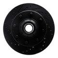 R1 96-00 Volkswagen EuroVan Front Left Drilled & Slotted Black Brake Rotor