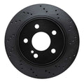 R1 08-17 Mercedes-Benz C250 Rear Left Drilled Black Brake Rotor
