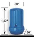 12MM X 1.25BLUE ALUMINUM RACING LUG NUTS SMALL DIA CLAMSELL KIT (20 LUGS & 1 KE