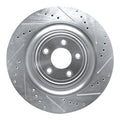 R1 08-09 Jaguar XKR Right Rear Drilled & Slotted Silver Brake Rotor