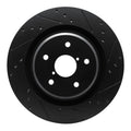R1 -25 Subaru Ascent Rear Right Drilled & Slotted Black Brake Rotor