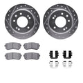 R1 09-16 Hyundai Tucson Rear Drilled & Slotted Silver Brake Rotor Set w/Ceramic Pads and Hardware