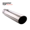 Diamond Eye Exhaust Tail Pipe Tip TIP; ROLLED ANGLE CUT; 4in. ID X 5in. OD X 22in. LONG; 304 STAINLESS 4522RA