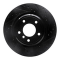R1 95-03 BMW 750IL Rear Right Drilled & Slotted Black Brake Rotor