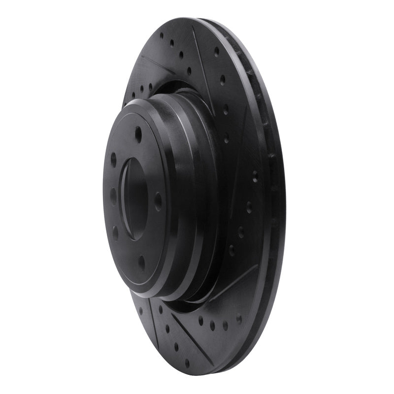 R1 95-03 BMW 750IL Rear Right Drilled & Slotted Black Brake Rotor