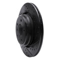 R1 95-03 BMW 750IL Rear Right Drilled & Slotted Black Brake Rotor