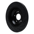 R1 11-17 Hyundai Equus Rear Left Drilled & Slotted Black Brake Rotor