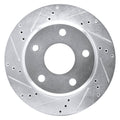 DFC 05-11 Dodge Dakota RWD Front Left Drilled & Slotted Silver Brake Rotor