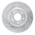 R1 15-19 Kia SOUL EV Front Left Drilled & Slotted Silver Brake Rotor