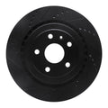 R1 16-24 Cadillac ATS Rear Left Drilled & Slotted Black Brake Rotor