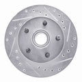 R1 1983-1997 Ford AEROSTAR Front Right Drilled & Slotted Silver Brake Rotor