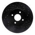 R1 02-04 Ford Focus Front Right Drilled & Slotted Black Brake Rotor