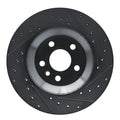 R1 20-26 Jaguar F-Pace Rear Right Drilled & Slotted Black Brake Rotor