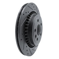 R1 10-17 Volvo XC60 Rear Right Drilled & Slotted Black Brake Rotor