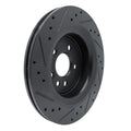 R1 10-17 Volvo XC60 Rear Right Drilled & Slotted Black Brake Rotor