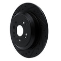 R1 14-16 Acura MDX Rear Left Drilled & Slotted Black Brake Rotor