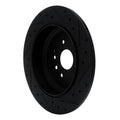 R1 14-16 Acura MDX Rear Left Drilled & Slotted Black Brake Rotor