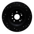 R1 14-16 Acura MDX Rear Left Drilled & Slotted Black Brake Rotor