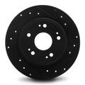 R1 13-19 Toyota Hilux (Mexico) Front Right Drilled & Slotted Black Brake Rotor