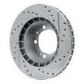 DFC 89-97 Porsche 911 Front Left Drilled & Slotted Silver Brake Rotor