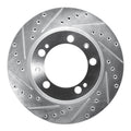 R1 89-97 Porsche 911 Front Left Drilled & Slotted Silver Brake Rotor