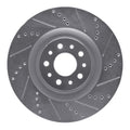DFC 14-19 Fiat 500L Front Right Drilled & Slotted Silver Brake Rotor