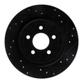 R1 20-25 Ford Explorer Rear Right Drilled & Slotted Black Brake Rotor